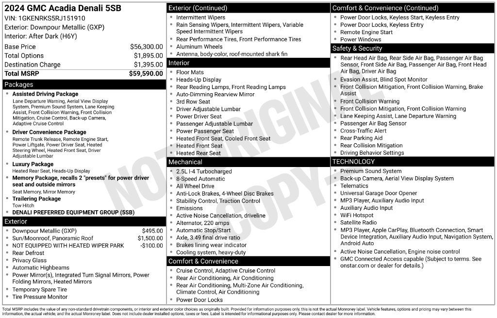 2024 GMC Acadia Denali