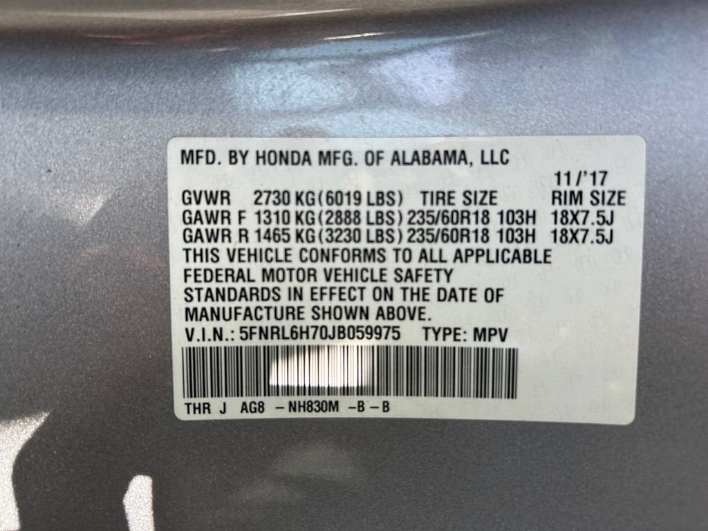 2018 Honda Odyssey EX-L