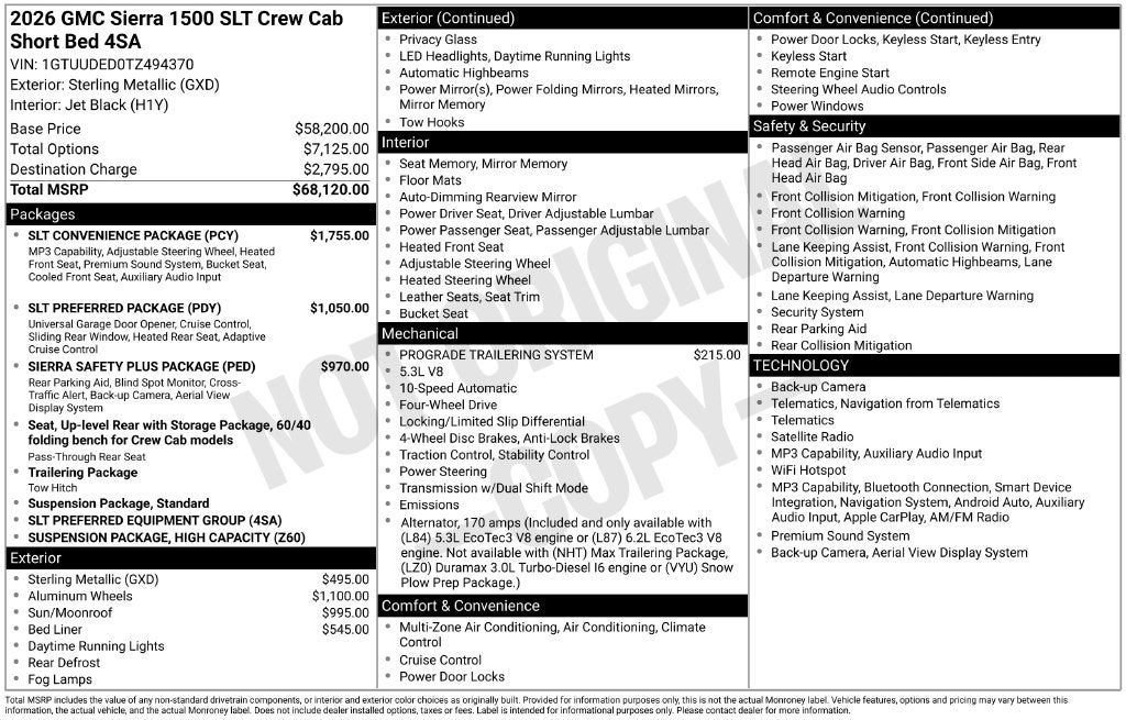 2026 GMC Sierra 1500 SLT