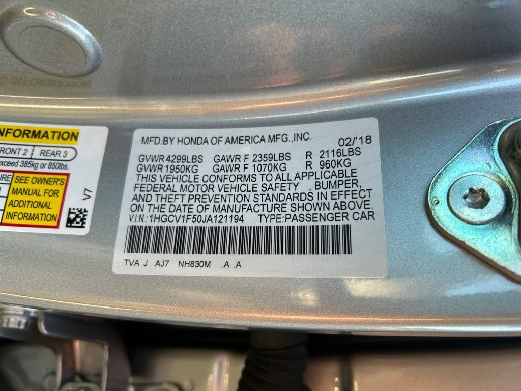 2018 Honda Accord Sedan EX-L 1.5T