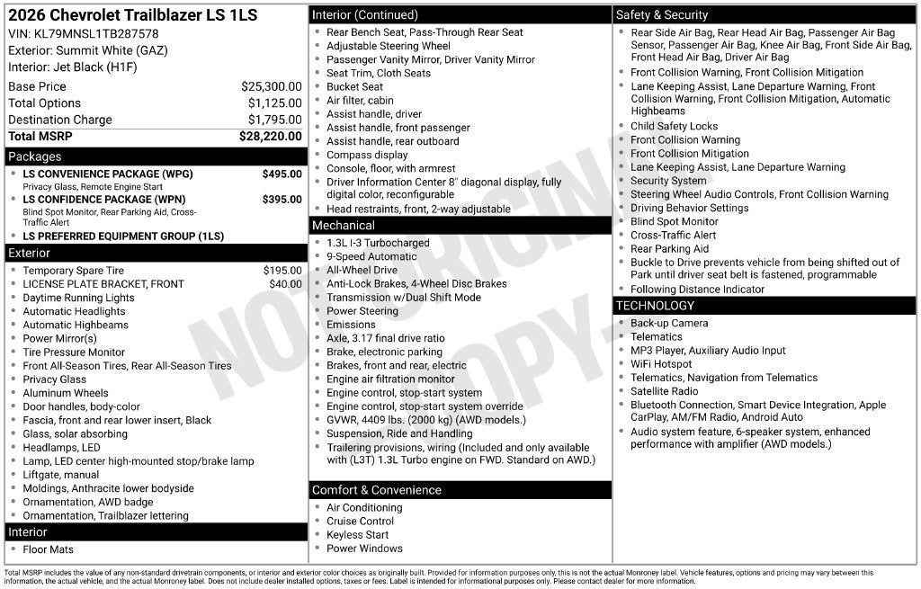 2026 Chevrolet Trailblazer LS