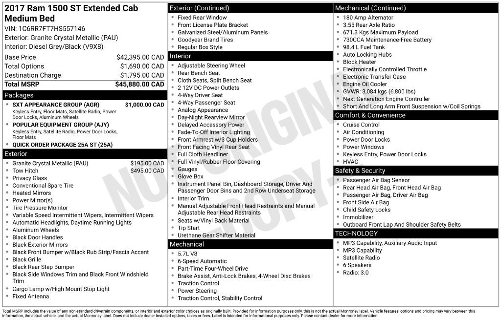 2017 RAM 1500 Tradesman