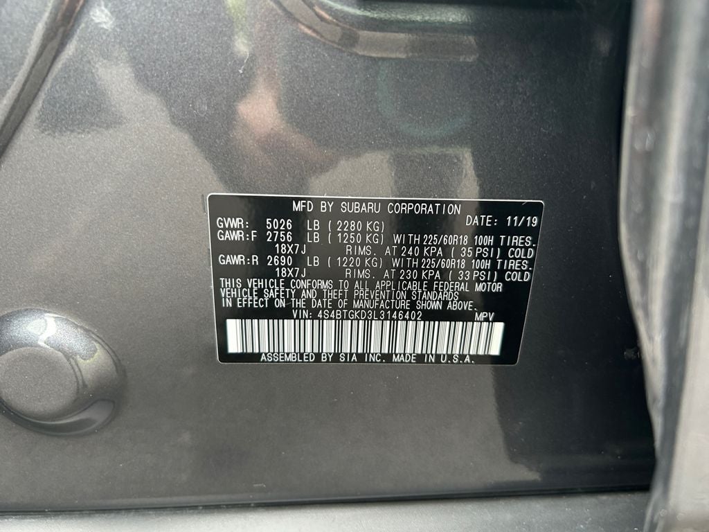 2020 Subaru Outback Onyx Edition XT