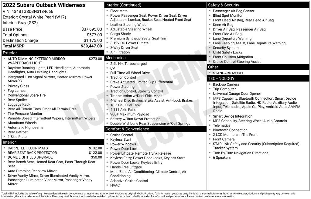 2022 Subaru Outback Wilderness
