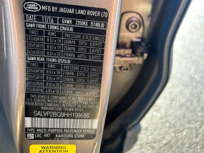 2017 Land Rover Range Rover Evoque SE