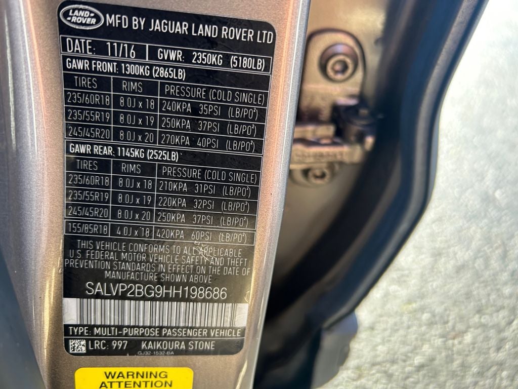 2017 Land Rover Range Rover Evoque SE