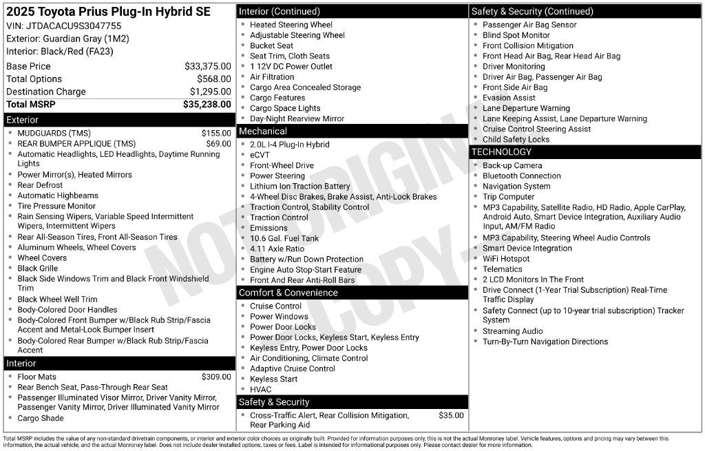 2025 Toyota Prius Plug-In Hybrid SE