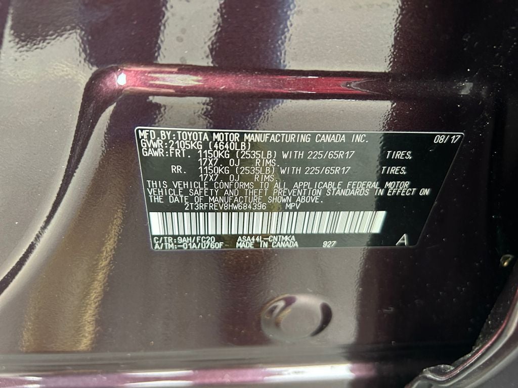 2017 Toyota RAV4 XLE 1 Owner Local