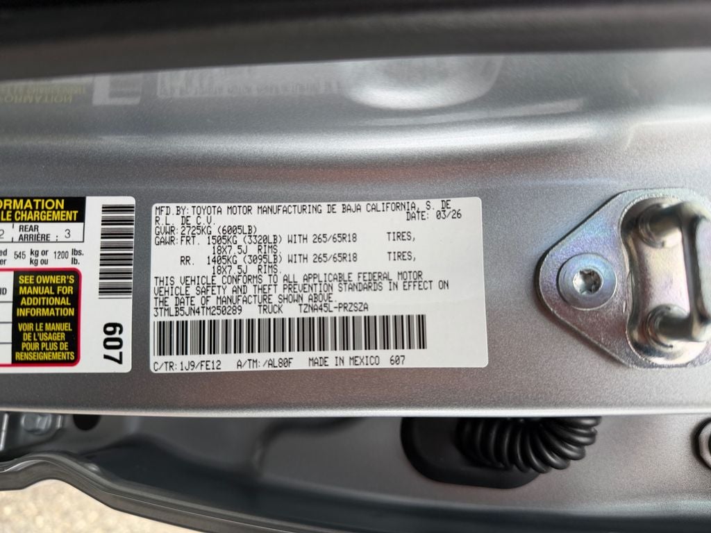 2026 Toyota Tacoma TRD Sport TRD FACTORY LIFT