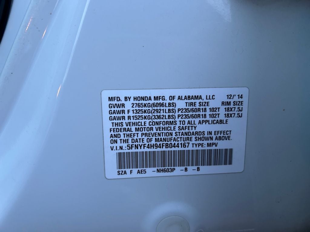 2015 Honda Pilot Touring