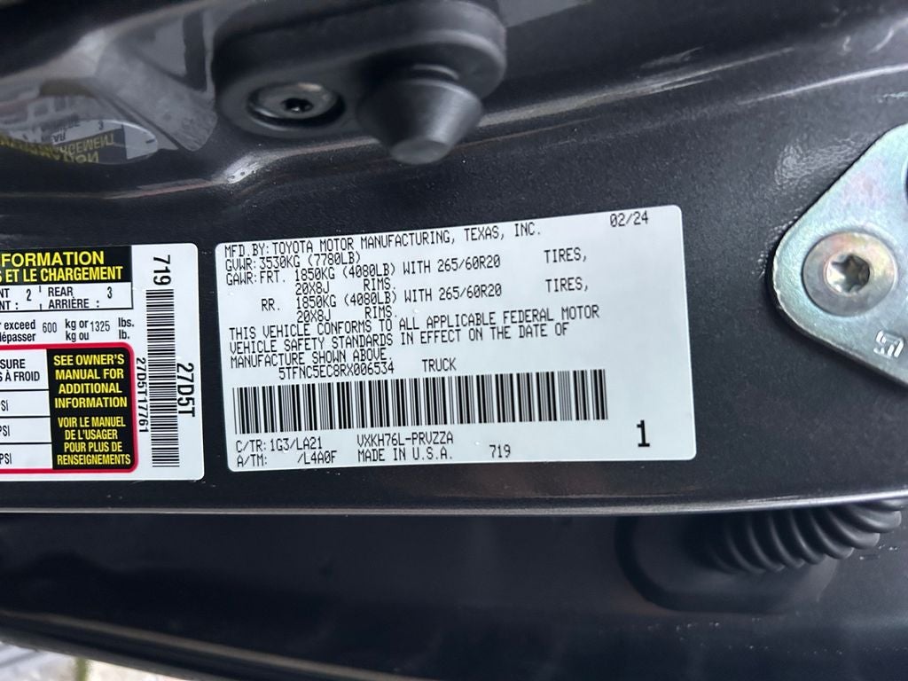 2024 Toyota Tundra Hybrid Platinum 1 Owner