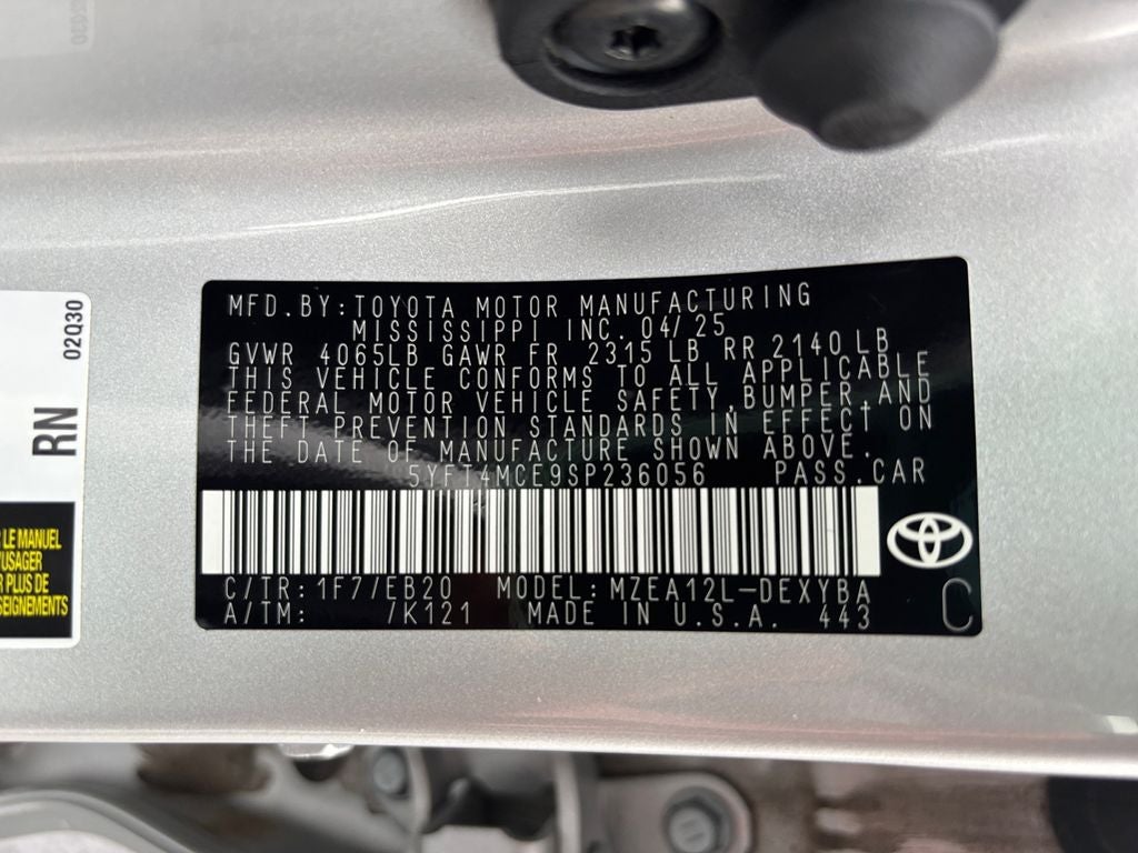 2025 Toyota COROLLA XSE